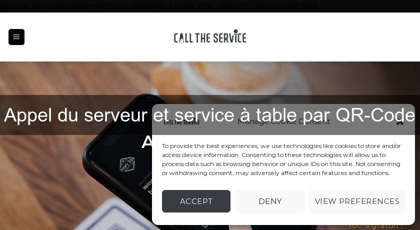 Appel du serveur et service à table par QR-Code