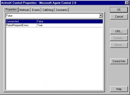 capture d'ecran Microsoft Agent ActiveX Control v 2