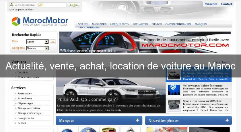 Actualité, vente, achat, location de voiture au Maroc