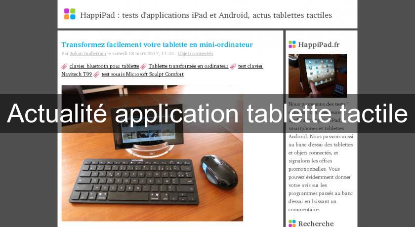 Actualité application tablette tactile