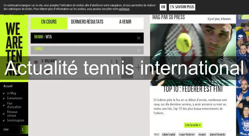 Actualité tennis international