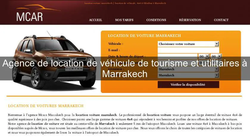 Agence de location de véhicule de tourisme et utilitaires à Marrakech