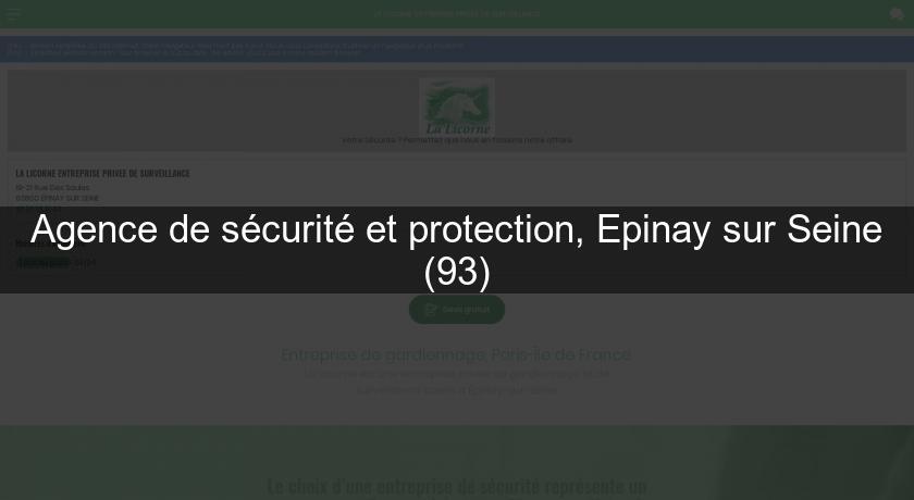 Agence de sécurité et protection, Epinay sur Seine (93)