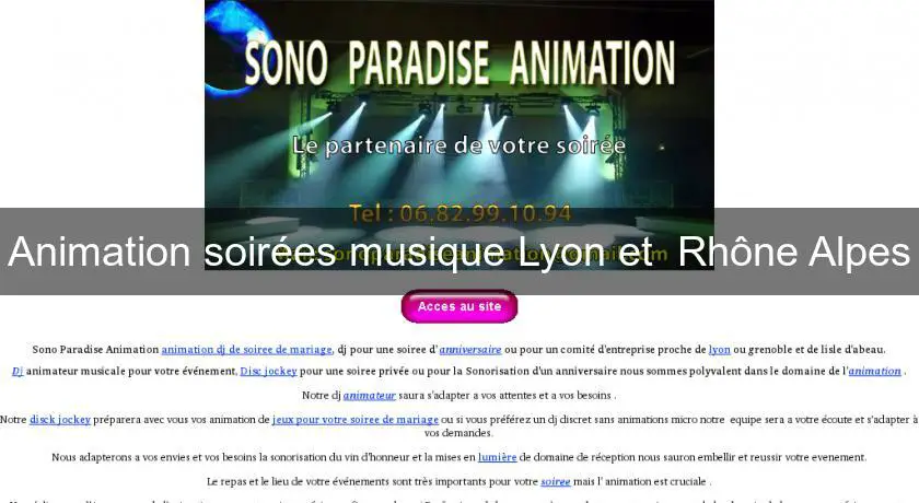 Animation soirées musique Lyon et  Rhône Alpes