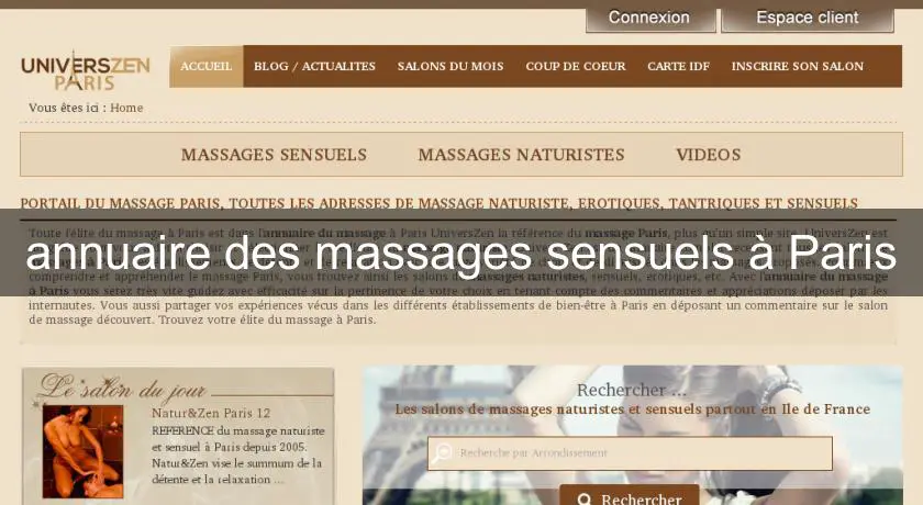 annuaire des massages sensuels à Paris