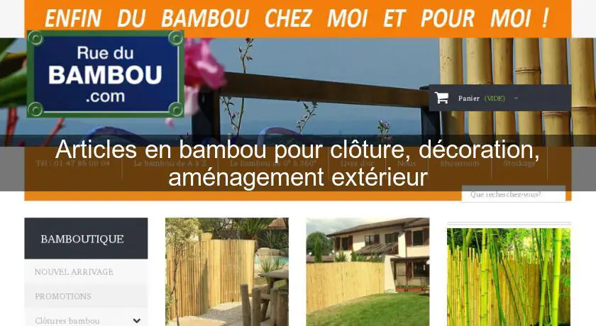 Articles en bambou pour clôture, décoration, aménagement extérieur