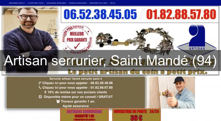 Artisan serrurier, Saint Mandé (94)