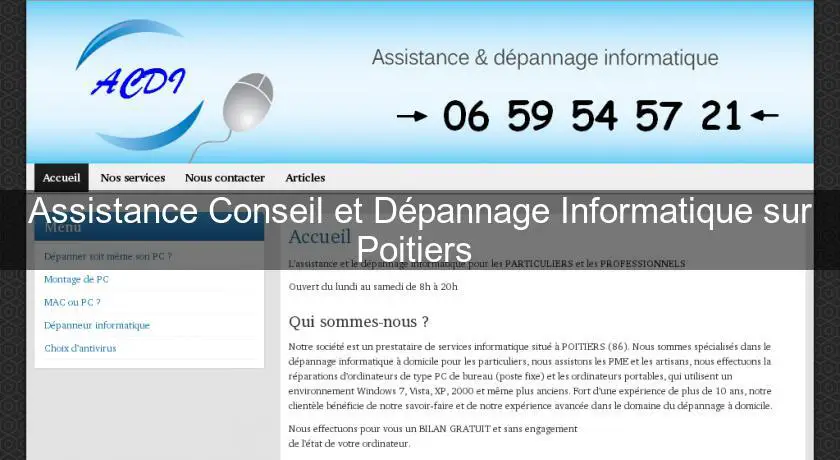Assistance Conseil et Dépannage Informatique sur Poitiers 