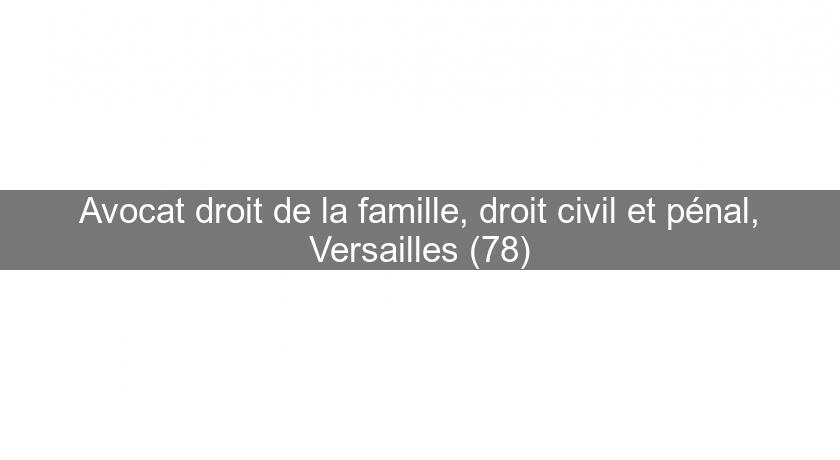Avocat droit de la famille, droit civil et pénal, Versailles (78)
