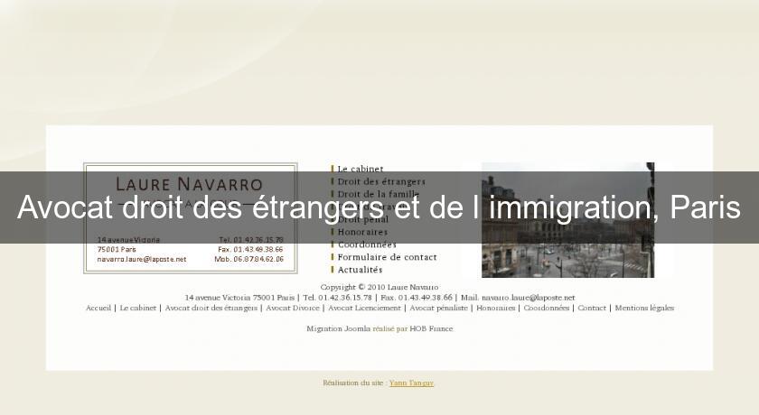 Avocat droit des étrangers et de l'immigration, Paris