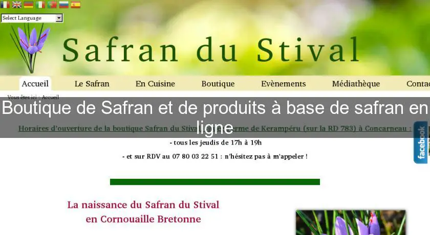 Boutique de Safran et de produits à base de safran en ligne