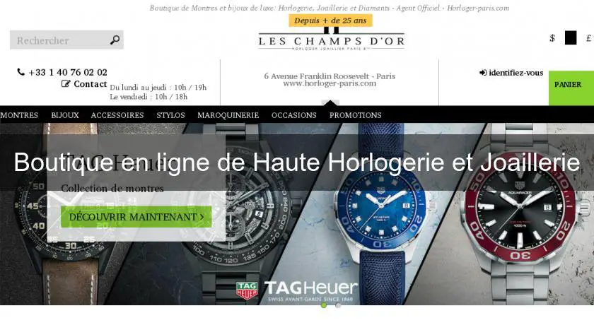 Boutique en ligne de Haute Horlogerie et Joaillerie