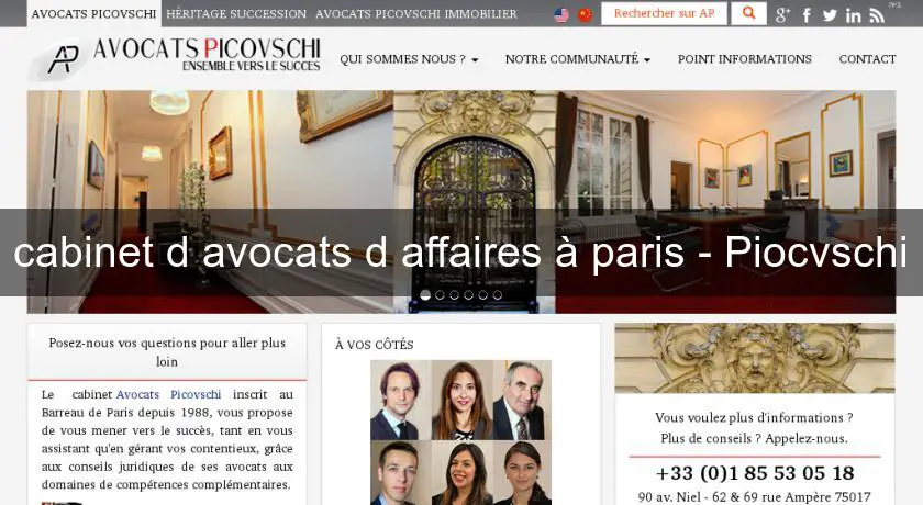 cabinet d'avocats d'affaires à paris - Piocvschi