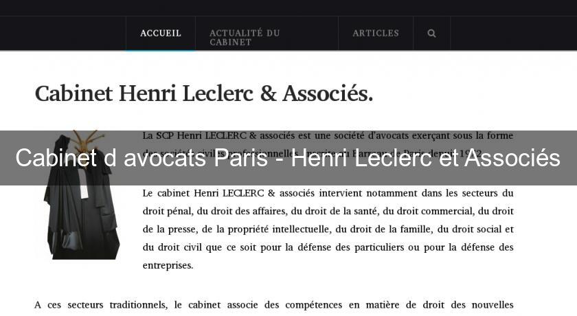 Cabinet d'avocats Paris - Henri Leclerc et Associés