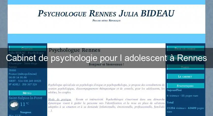 Cabinet de psychologie pour l'adolescent à Rennes