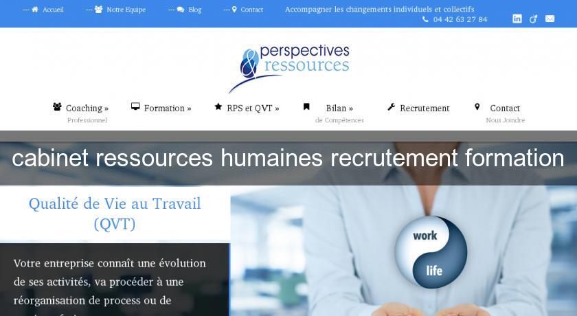 cabinet ressources humaines recrutement formation