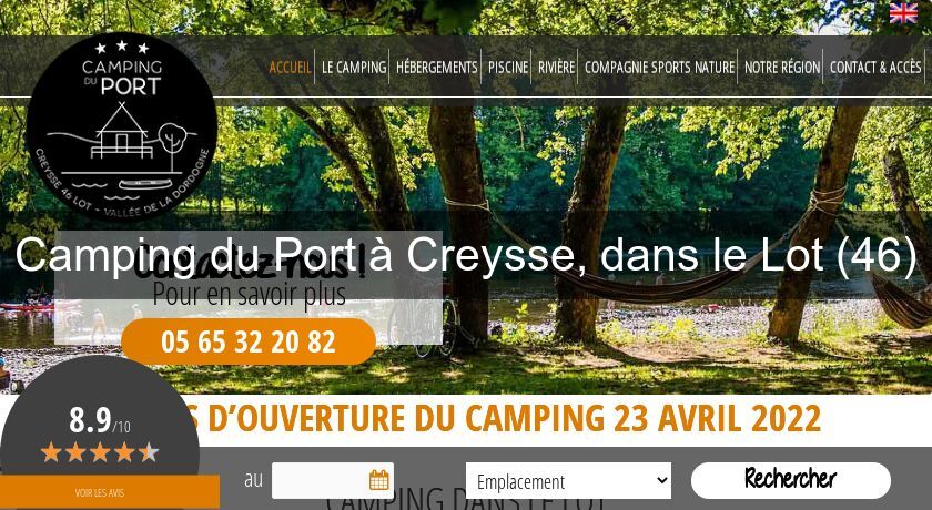 Camping du Port à Creysse, dans le Lot (46)