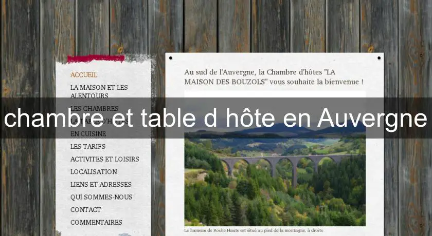 chambre et table d'hôte en Auvergne