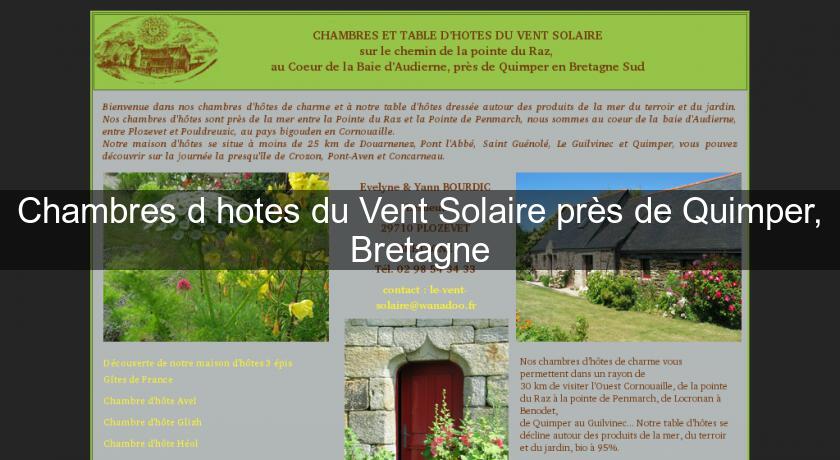 Chambres d'hotes du Vent Solaire près de Quimper, Bretagne
