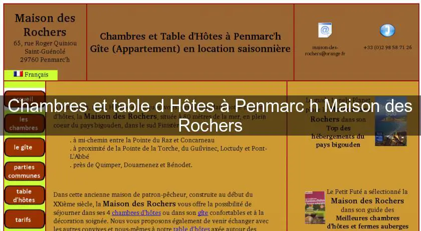 Chambres et table d'Hôtes à Penmarc'h Maison des Rochers
