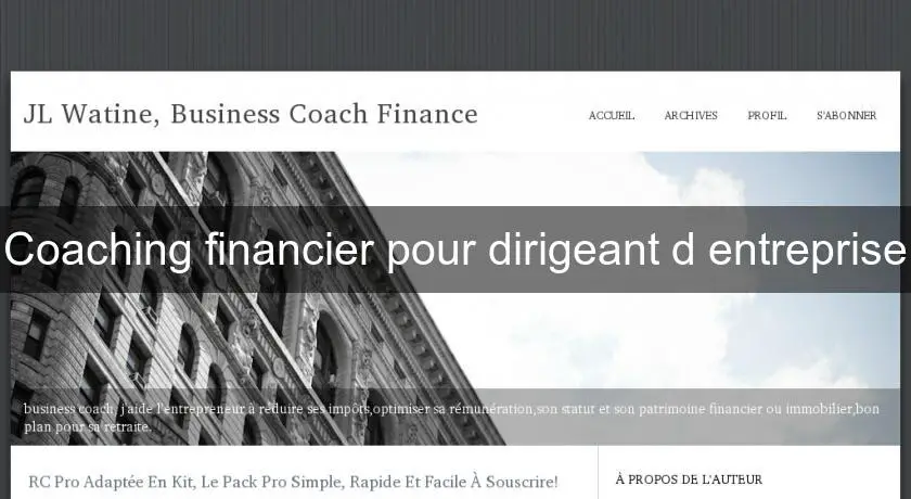 Coaching financier pour dirigeant d'entreprise