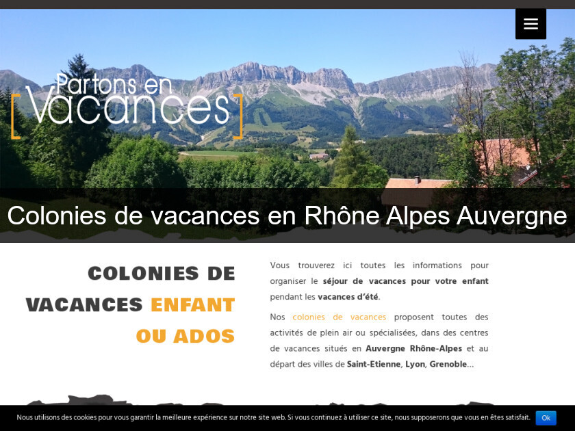 Colonies de vacances en Rhône Alpes Auvergne
