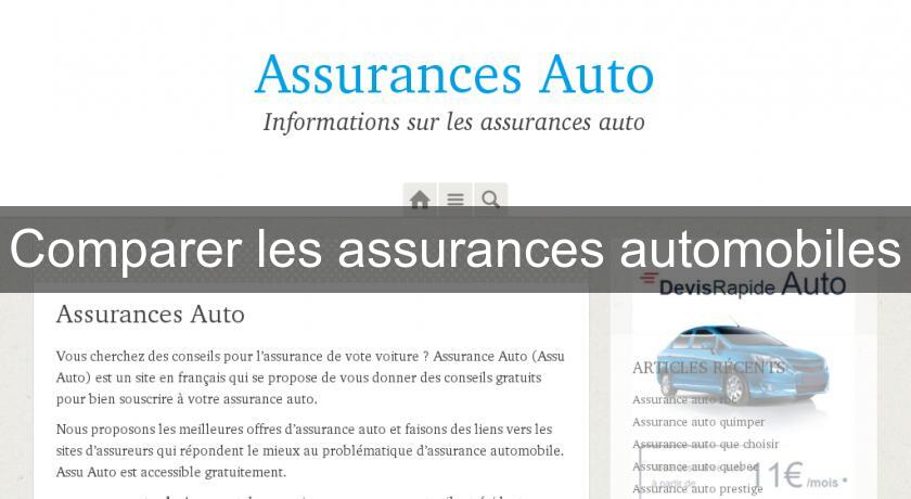 Comparer les assurances automobiles