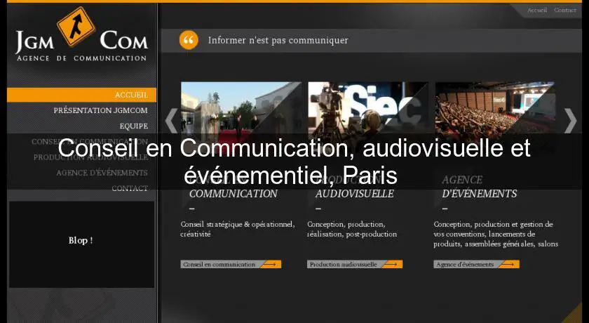 Conseil en Communication, audiovisuelle et événementiel, Paris 