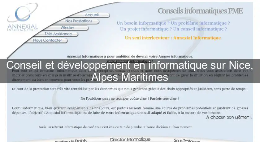 Conseil et développement en informatique sur Nice, Alpes Maritimes