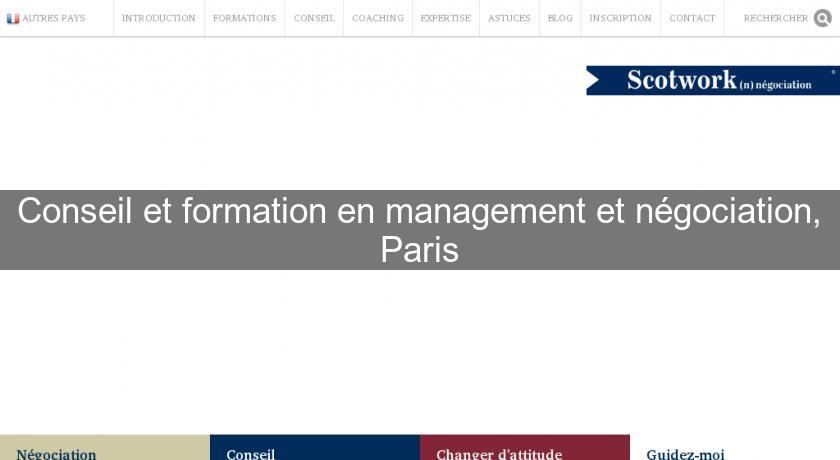 Conseil et formation en management et négociation, Paris