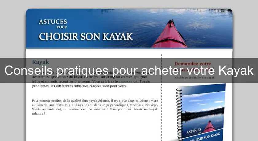 Conseils pratiques pour acheter votre Kayak