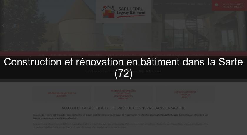 Construction et rénovation en bâtiment dans la Sarte (72)