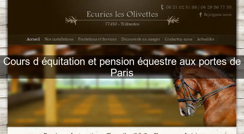 Cours d'équitation et pension équestre aux portes de Paris