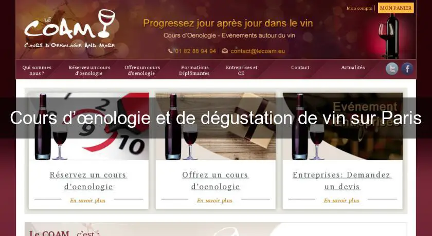Cours d’œnologie et de dégustation de vin sur Paris