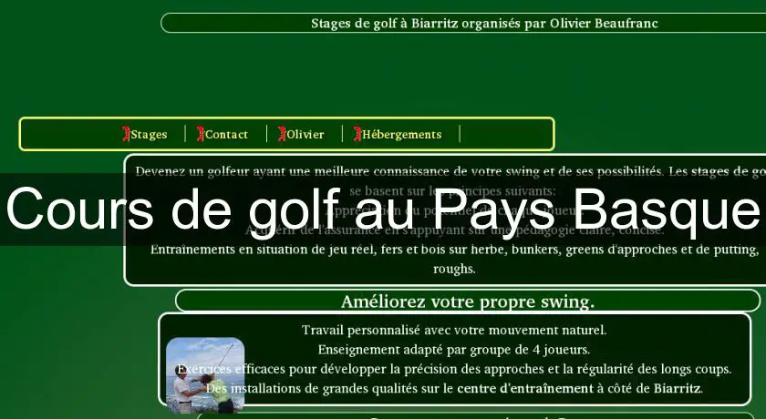 Cours de golf au Pays Basque