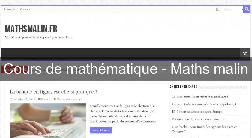 Cours de mathématique - Maths malin