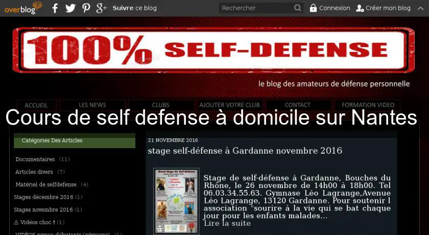 Cours de self defense à domicile sur Nantes 