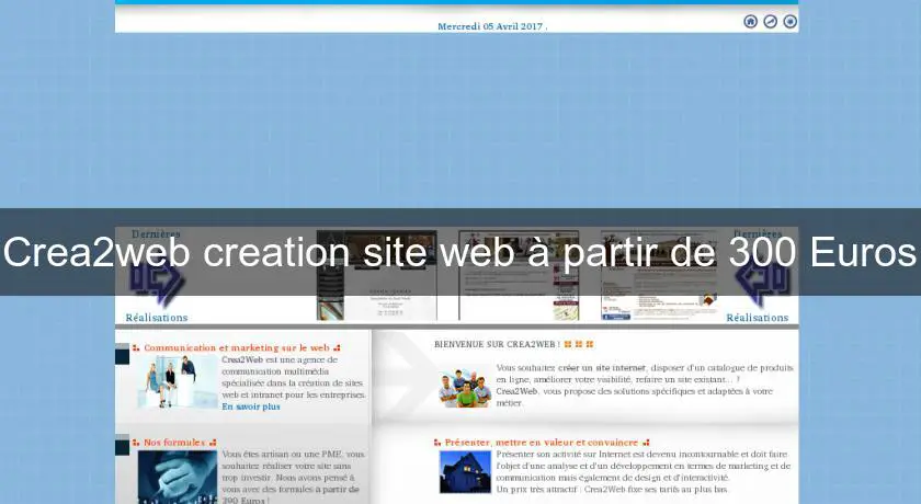 Crea2web creation site web à partir de 300 Euros