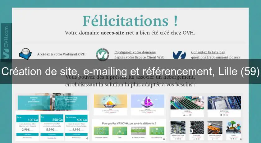 Création de site, e-mailing et référencement, Lille (59)