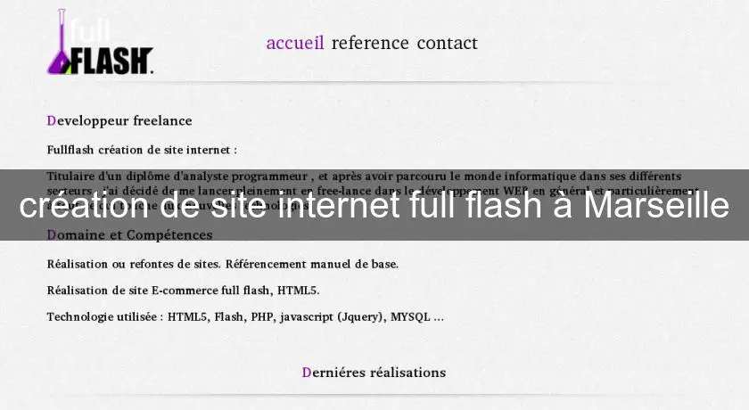 création de site internet full flash à Marseille