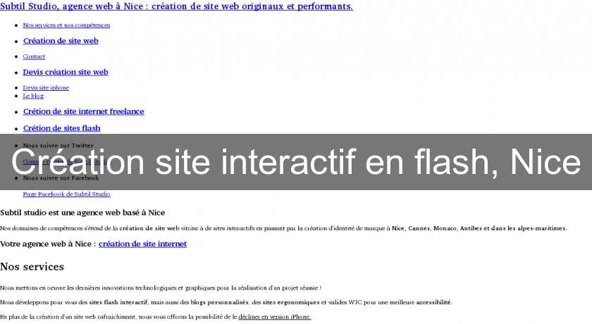 Création site interactif en flash, Nice