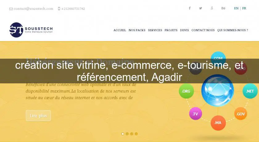 création site vitrine, e-commerce, e-tourisme, et référencement, Agadir
