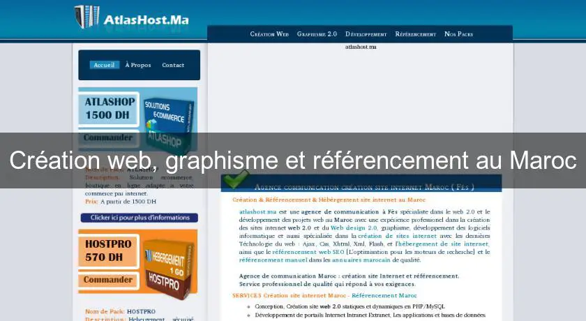 Création web, graphisme et référencement au Maroc