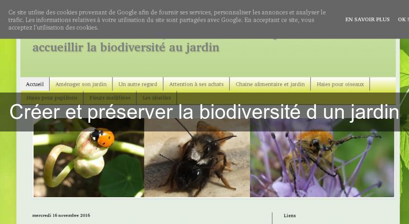 Créer et préserver la biodiversité d'un jardin