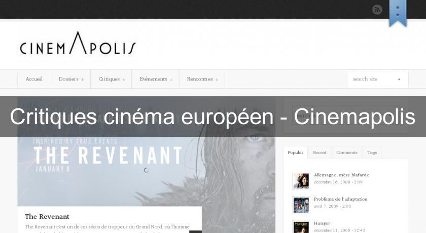 Critiques cinéma européen - Cinemapolis