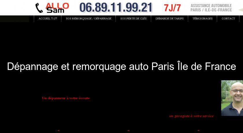 Dépannage et remorquage auto Paris Île de France