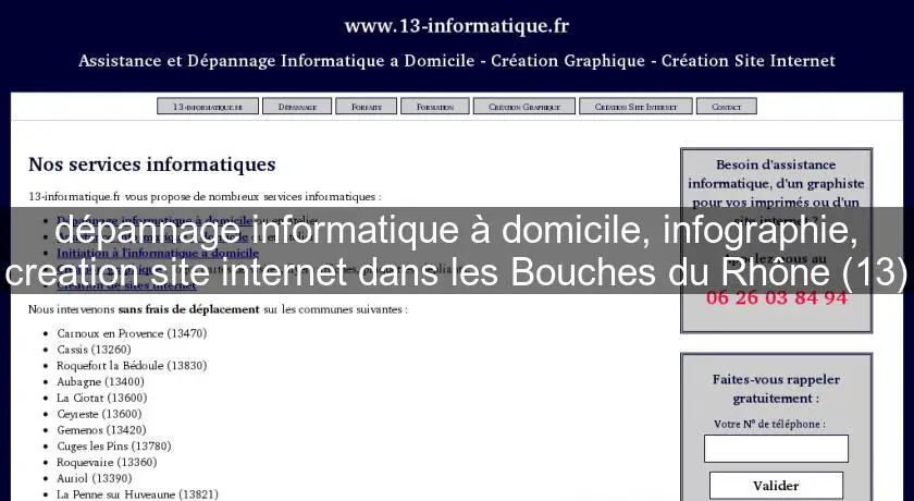 dépannage informatique à domicile, infographie, creation site internet dans les Bouches du Rhône (13)