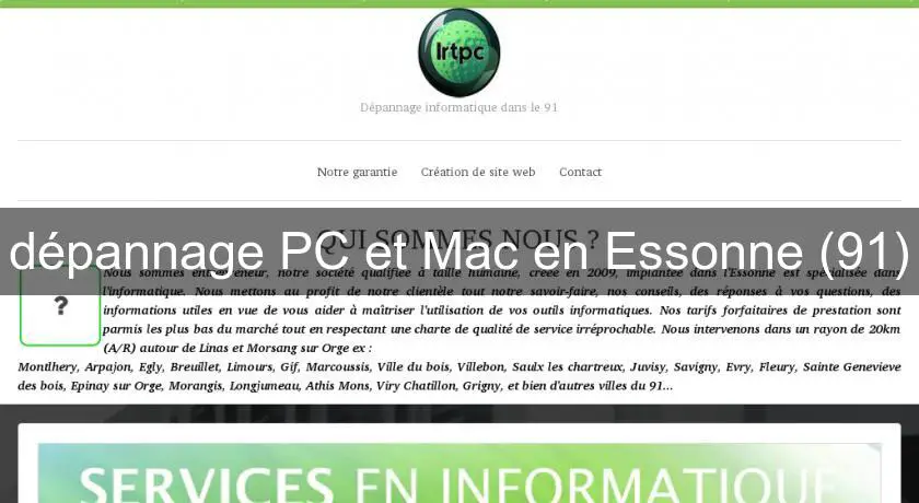 dépannage PC et Mac en Essonne (91)