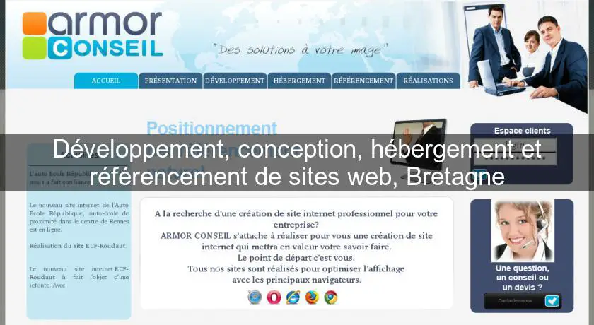 Développement, conception, hébergement et référencement de sites web, Bretagne