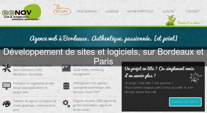 Développement de sites et logiciels, sur Bordeaux et Paris